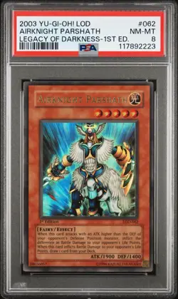 2003 Yu-Gi-Oh! Airknight Parshath Legacy of Darkness LOD 1st Edition Ultra PSA 8 - Image 1