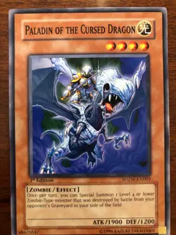 Paladin Of The Cursed Dragon - Common - 1st ed - SDZW-EN003 - NEAR MINT - YUGIOH - Image 1
