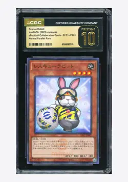 Yu-Gi-Oh CGC 10 PRISTINE Rescue Rabbit Normal Parallel Rare 2025 EFC1-JP001 JPN - Image 1