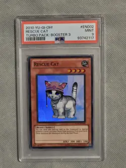 Yugioh Rescue Cat TU03 Turbo Pack Super Rare PSA 9 (2010) - Image 1