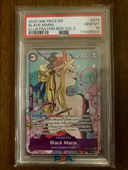 PSA 10 Black Maria OP08-074 Illustration Box Vol. 2 Promo One Piece TCG English - Image 1