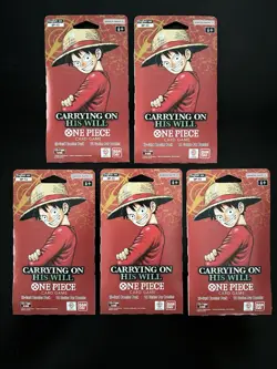 One Piece TCG OP-13 Carrying On His Will Sleeved Booster Pack Lot of 5 English - Image 1