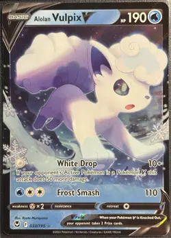 Alolan Vulpix V 033/195 - Silver Tempest Pokemon TCG 2022 - LP Card - Image 1