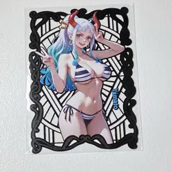 Waifu Anime Girl Metal Frame Trading Card - Limited Fan Art Collectible 001/100 - Image 1