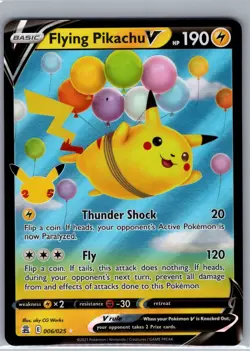 Flying Pikachu V 006/025 Celebrations - Pokemon Card - NM - Image 1