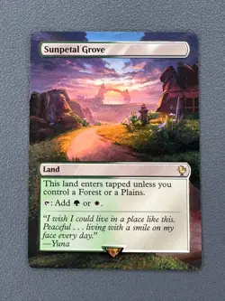 Sunpetal Grove MTG Final Fantasy Commander Hand Painted Borderless Altered Art v - Image 1