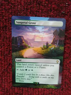 Sunpetal Grove MTG Final Fantasy Commander Hand Painted Borderless Altered Art v - Image 2
