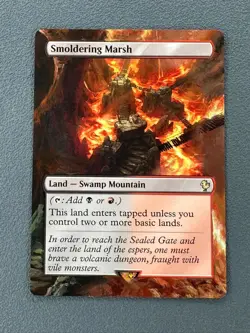 Smoldering Marsh MTG Final Fantasy Commander Hand Painted Borderless Altered Art - Image 1