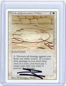 Circle of Protection: White Revised Signed Douglas Shuler Artist Proof MTG - Image 1