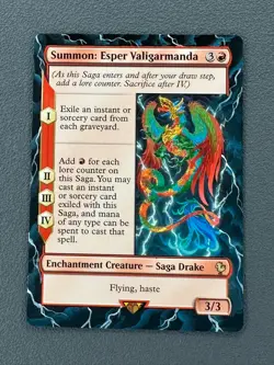 Summon: Esper Valigarmanda MTG Final Fantasy Commander Hand Painted Altered Art - Image 1