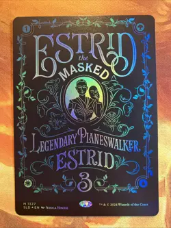 MTG Foil Reversible Showcase Estrid, the Masked SLD: The Fairest Drop of All! - Image 1