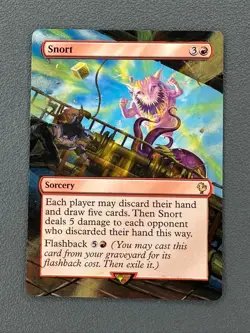 Snort MTG Final Fantasy Commander Hand Painted Borderless Extended Altered Art v - Image 1