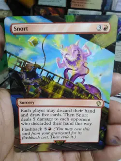 Snort MTG Final Fantasy Commander Hand Painted Borderless Extended Altered Art v - Image 2