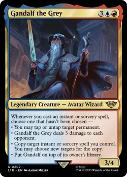 NM Gandalf the Grey, MTG, Lord of the Rings, Magic the Gathering, 207 A - Image 1