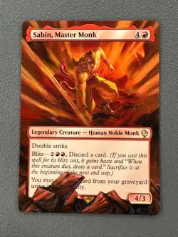 Sabin, Master Monk MTG Final Fantasy Commander Hand Painted Extended Altered Art - Image 1