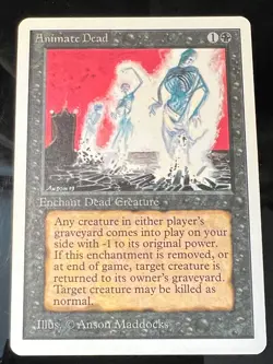 Magic the Gathering MTG Unlimited Animate Dead NM (Beta Bob) - Image 1