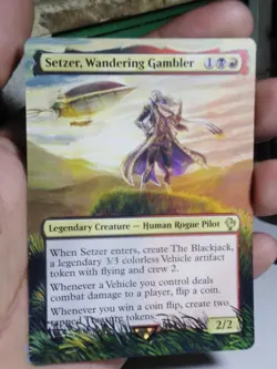 Setzer, Wandering Gambler MTG Final Fantasy Commander Hand Painted Altered Art v - Image 2