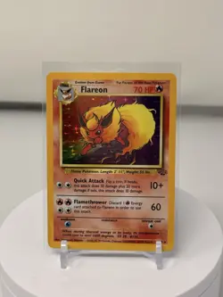 Flareon Jungle 3/64 Holo Unlimited Holo Rare MP Vintage Pokemon Card WOTC 1999 - Image 1
