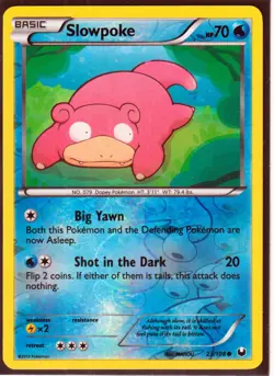 2012 POKEMON SLOWPOKE 23/108 DARK EXPLORERS - REVERSE HOLO- NM (SL5) - Image 1