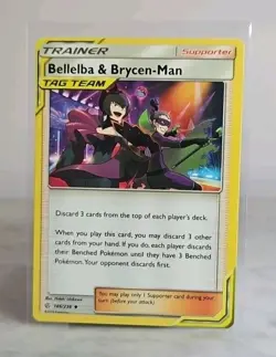 Pokemon TCG: Bellelba & Brycen-Man 186/236 - Sun & Moon: Cosmic Eclipse - NM - Image 1