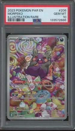 2023 Pokemon PAR EN Illustration Rare #206 Morpeko Gem Mint PSA 10 - Image 1