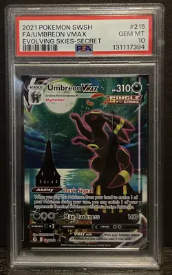2021 Pokemon Full Art Umbreon VMAX Sword & Shield Evolving Skies Secret - PSA 10 - Image 1