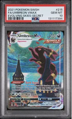 2021 Pokemon Full Art Umbreon VMAX Sword & Shield Evolving Skies Secret - PSA 10 - Image 3