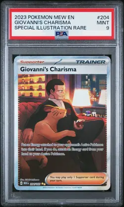 Giovanni's Charisma SIR Pokemon Scarlet & Violet 151 #204/165 IR PSA 9 - Image 1