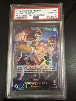 2024 ONE PIECE PROMO PSA MAGAZINE EXCLUSIVE #060 MONKEY D. LUFFY PSA 10 - Image 1