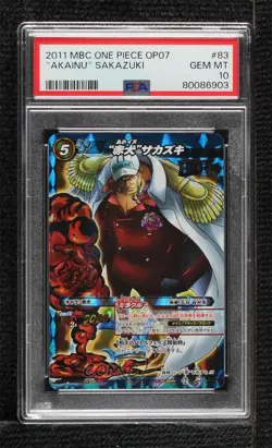2011 Miracle Battle Carddass: One Piece - Series OP07 Japanese Sakazuki PSA 10 - Image 1