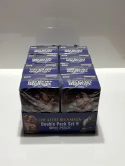 One Piece TCG Double Pack Set 9 The Azure Sea’s Seven Set Of 8 Display Case - Image 1