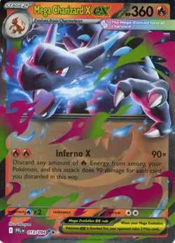 Mega Charizard X EX Phantasmal Flames Holo Pokemon 013/094 TCG Card - Image 1