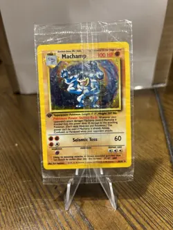 Machamp Holo Rare 1st Edition Factory Sealed Pokemon Card Near Mint #B - Image 1