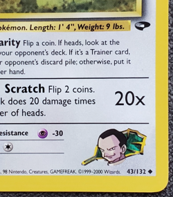 1st Edition Giovanni's Meowth - Gym Challenge - #43/132 - Vintage Pokemon Card - Image 4