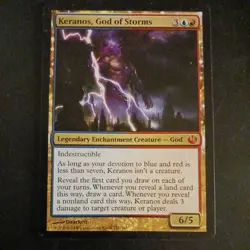 Mtg Keranos, God of Storms LP/NM Journey into Nyx Magic Card Mythic Rare - Image 1