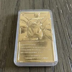 PIKACHU Pokemon Burger King 23k Gold Plated Trading Card In red Box - Image 3