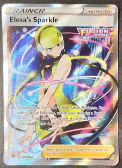 Elesa's Sparkle 260/264 Fusion Strike Full Art Ultra Rare Holo Pokemon Card NM - Image 1