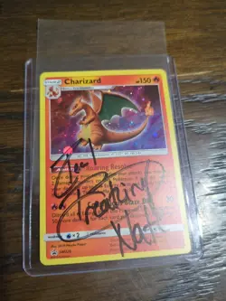 Charizard SM226 Black Star Promo Holo Pokemon TCG Signed Real Breaking Nate - Image 1