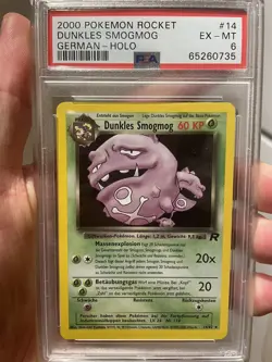 PSA 6 EX-MT Dunkles Smogmog Dark Weezing HOLO GERMAN Pokemon Rocket POP1 OVERALL - Image 1