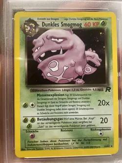 PSA 6 EX-MT Dunkles Smogmog Dark Weezing HOLO GERMAN Pokemon Rocket POP1 OVERALL - Image 2