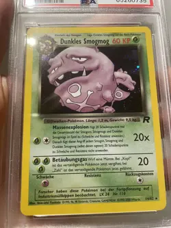 PSA 6 EX-MT Dunkles Smogmog Dark Weezing HOLO GERMAN Pokemon Rocket POP1 OVERALL - Image 3