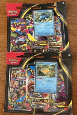 2 Pack! Pokemon TCG Mega Evolutions 3-Pack Blister Psyduck & Golduck Sealed NEW - Image 1