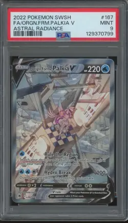 2022 Pokemon SWSH Astral Radiance Full Art #167 Origin Forme Palkia V Mint PSA 9 - Image 1