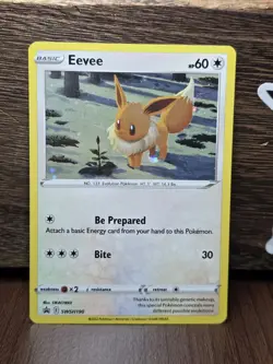 Pokemon Black Star Promo Eevee SWSH190 Cosmos Holo LP - Image 1