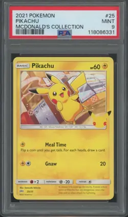 2021 Pokemon McDonald's Collection #25 Pikachu Mint PSA 9 - Image 1