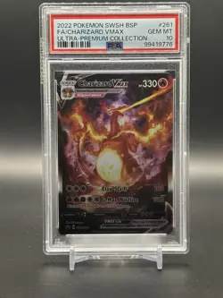 2022 POKEMON SWSH BLACK STAR PROMO #261 FULL ART/CHARIZARD VMAX PSA 10 - Image 1
