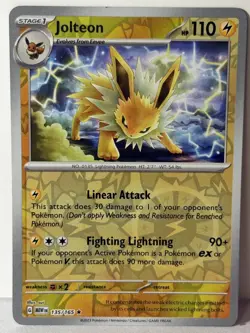 Jolteon Reverse Holo 135/165 SV: Scarlet & Violet 151 NM Pokemon Fast Ship - Image 1