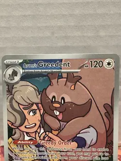 Pokemon Arven’s Greedent 205/182 Illustration Rare SV10 Destined Rivals NM - Image 2