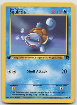 Pokemon 1st Edition Squirtle Common Team Rocket 68/82 LP/NM - Image 1