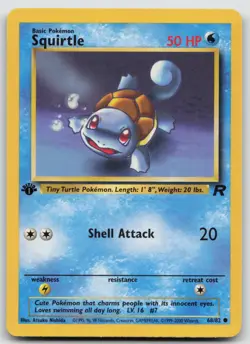 Pokemon 1st Edition Squirtle Common Team Rocket 68/82 LP/NM - Image 1